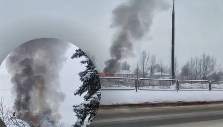 Открытый огонь у Восточного обхода: в Гомеле заметили пожар