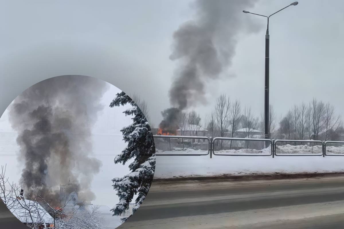Открытый огонь у Восточного обхода: в Гомеле заметили пожар
