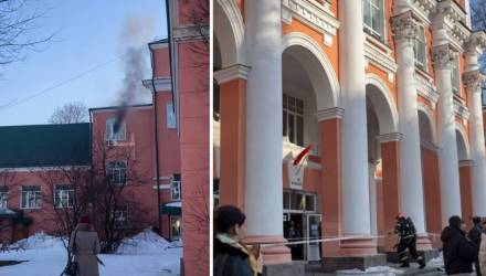 В центре Гомеля — возгорание в корпусе ГГУ