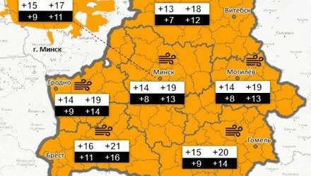 В Беларуси из-за сильного ветра объявлен оранжевый уровень опасности