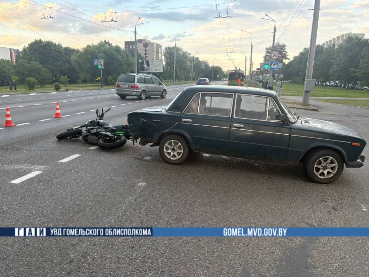 В Гомеле в ДТП пострадал мотоциклист