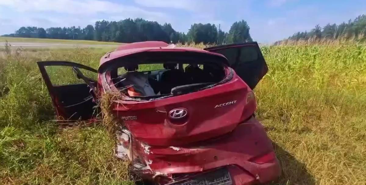 В Светлогорском районе Hyundai после обгона оказался в кювете с двумя пострадавшими