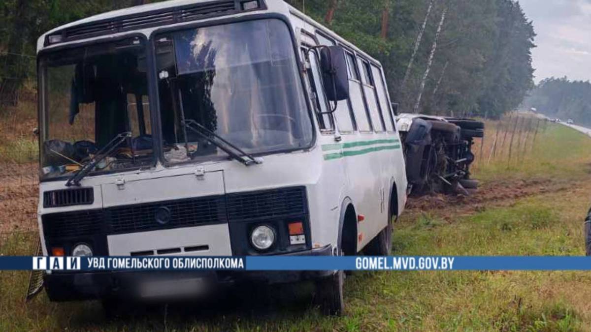 В Жлобинском районе водитель Iveco уснул за рулем и протаранил автобус