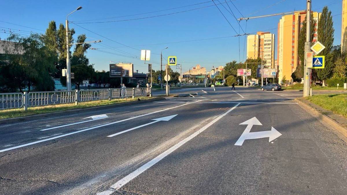 В Гомеле на одном из перекрестков изменили разметку и знаки