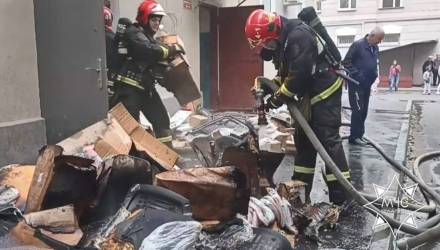 В Гомеле на Советской горел магазин